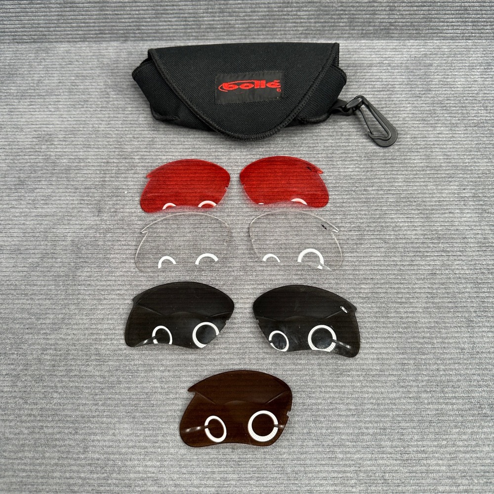 Bolle Interchangeable Replacement Lens Set Red Clear Smoke Brown with Case